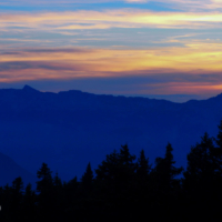 Sunset and trees - Chamrousse - France