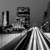 Marseille by Night bnw - France